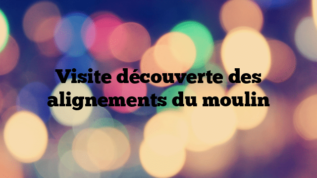 Visite découverte des alignements du moulin